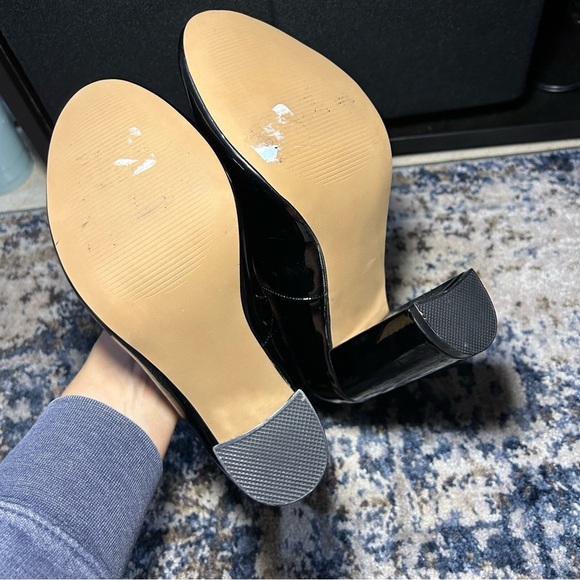 Steve Madden Vivii Black Faux Patent Leather Mary Jane Ankle Strap Heels Size 7 - Picture 10 of 11